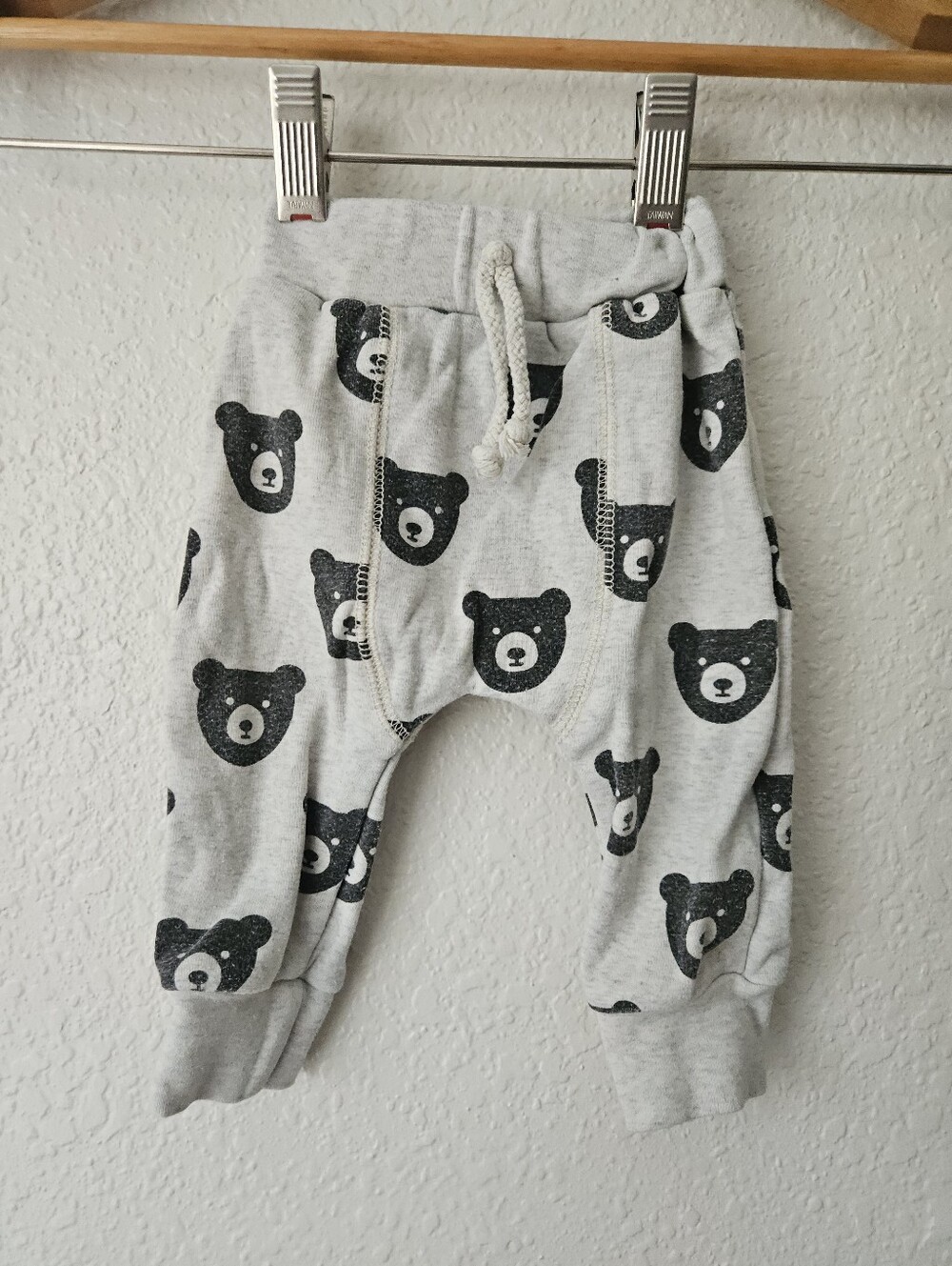 little one shop cotton bear gray sweatpants, 3 - 6 months